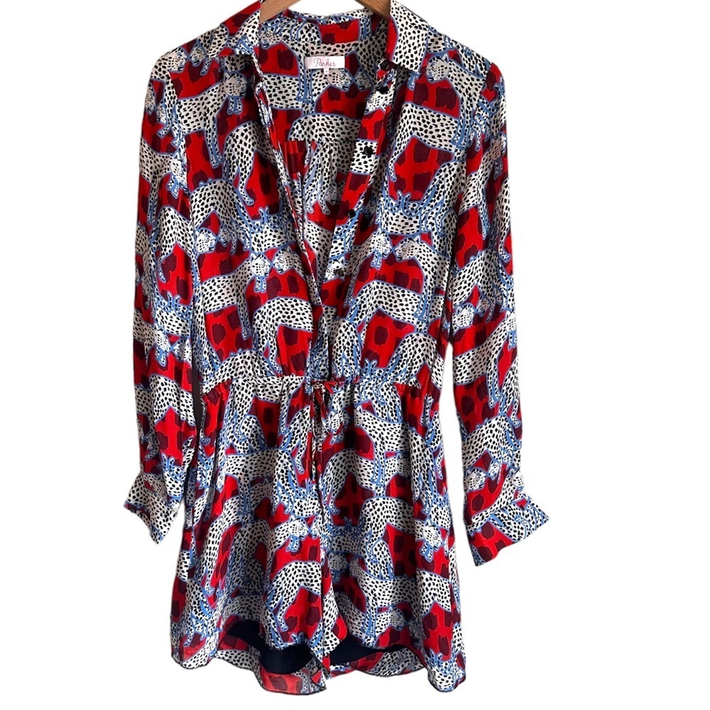 Parker Kathleen Animal-Print Romper Size 4